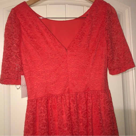 NWT Jessica Simpson orange lace overlay dress size 8 - Picture 6 of 7